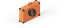 Suitcase With Money Sign